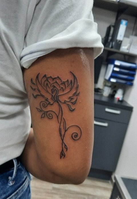Guest - Phoenix & lotus: real inked placement tattoo photo thumbnail