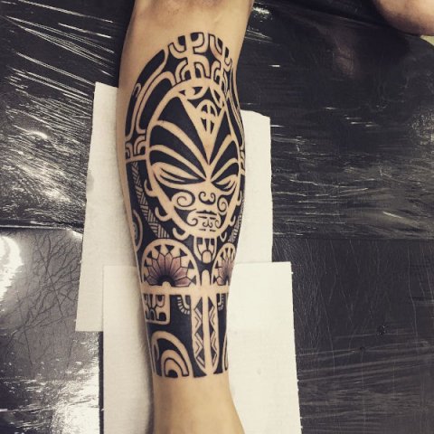 Guest - Warrior mask: real inked placement tattoo photo thumbnail