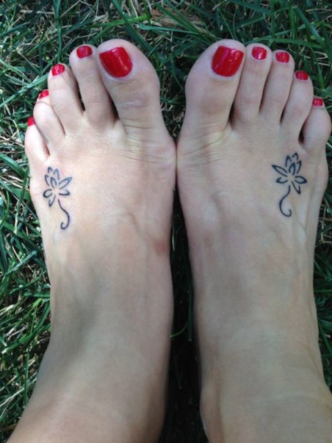 Karen - lotus flower: real inked placement tattoo photo thumbnail