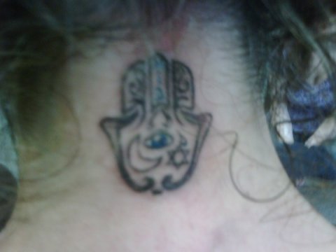 Kim - Hamsa: real inked placement tattoo photo thumbnail