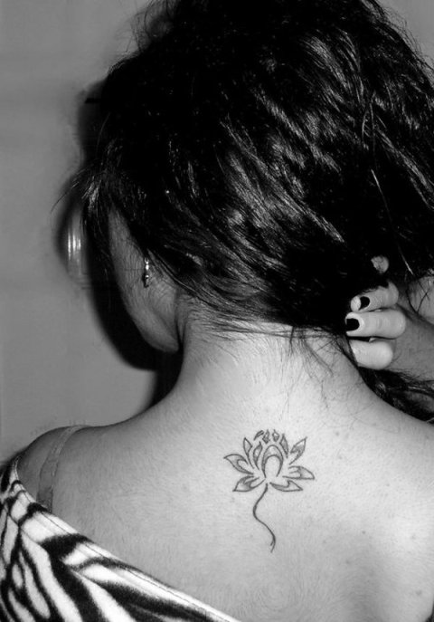Laura - Lotus flower: real inked placement tattoo photo thumbnail