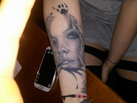 Laura - portrait: real inked placement tattoo photo thumbnail