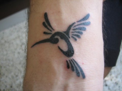 Luca - Humming bird: real inked placement tattoo photo thumbnail
