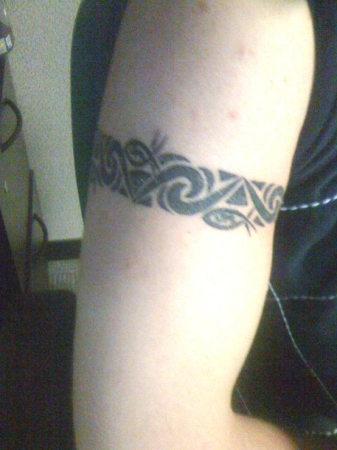 Marc - Maori armband: real inked placement tattoo photo thumbnail