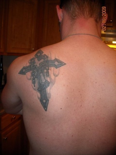 Matthew - Crosses: real inked placement tattoo photo thumbnail