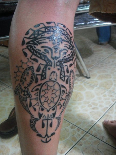 Michi - Polynesian Ocean: real inked placement tattoo photo thumbnail