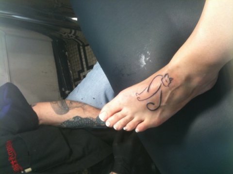 Miranda - Cat: real inked placement tattoo photo thumbnail