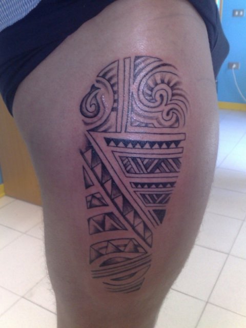 Niccolò - Polynesian: real inked placement tattoo photo thumbnail