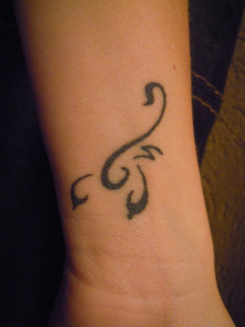 Renata - Stylized scorpion: real inked placement tattoo photo thumbnail