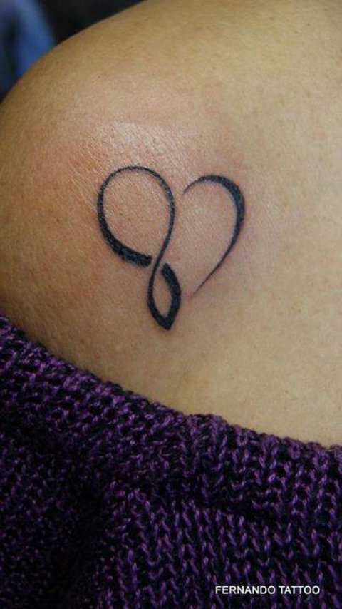 Sara - Infinity heart: real inked placement tattoo photo thumbnail