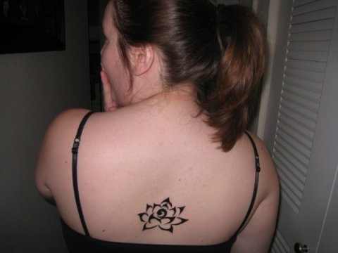 Sarah - lotus: real inked placement tattoo photo thumbnail