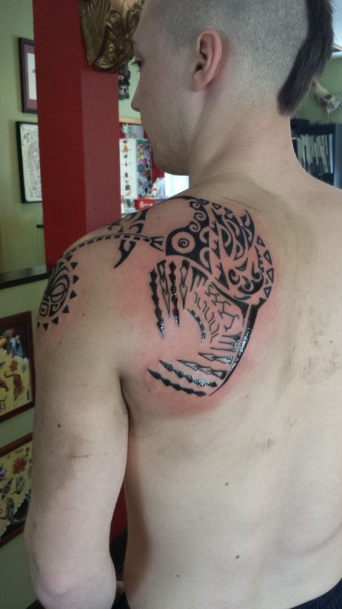 Steven - Angler fish: real inked placement tattoo photo thumbnail