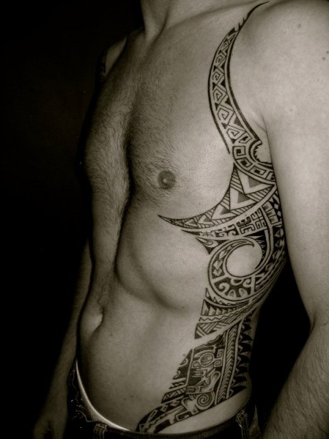 Tanne - Polynesian piece: real inked placement tattoo photo thumbnail