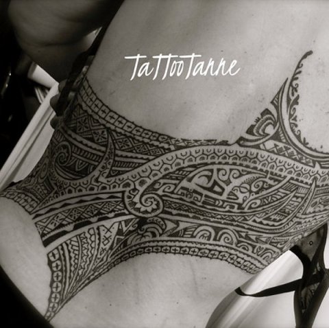 Tanne - Polynesian back: real inked placement tattoo photo thumbnail