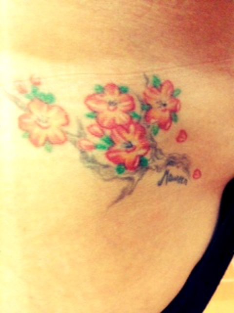 Teresa - Cherry blossoms: real inked placement tattoo photo thumbnail
