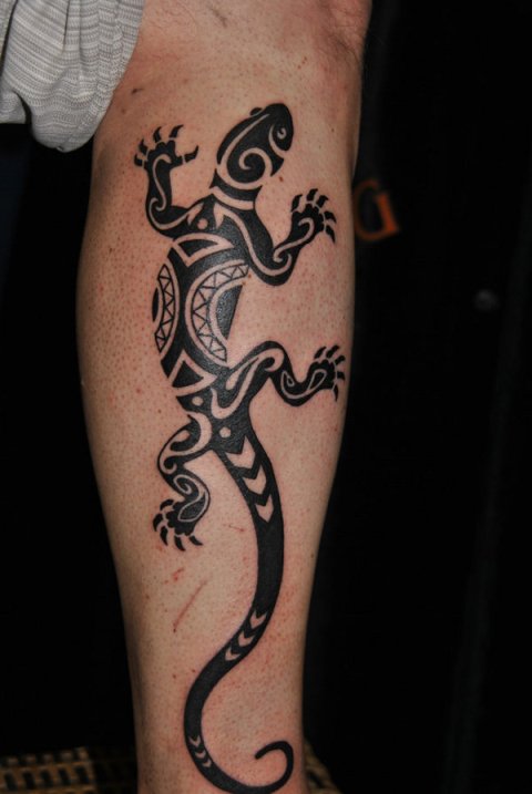 Tom - Lizard: real inked placement tattoo photo thumbnail