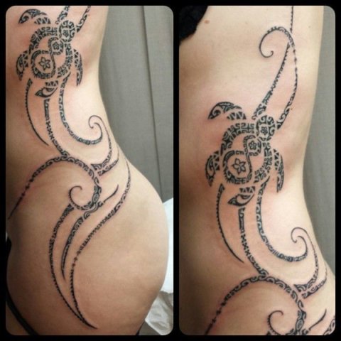 Vanessa - Hui composition: real inked placement tattoo photo thumbnail