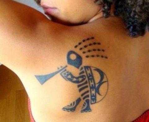 Claudia - Kokopelli turtle: real inked placement tattoo photo thumbnail