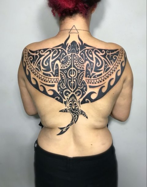 Guest - back manta: real inked placement tattoo photo thumbnail