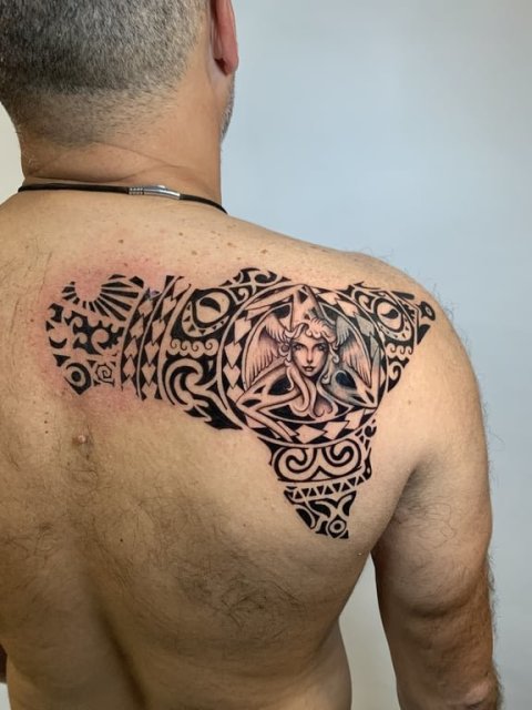 Nicola - Polynesian Sicily: real inked placement tattoo photo thumbnail
